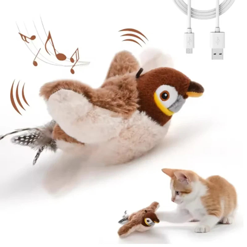Juguete Interactivo Pájaro de Peluche para Gatos