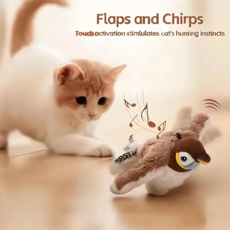 Juguete Interactivo Pájaro de Peluche para Gatos